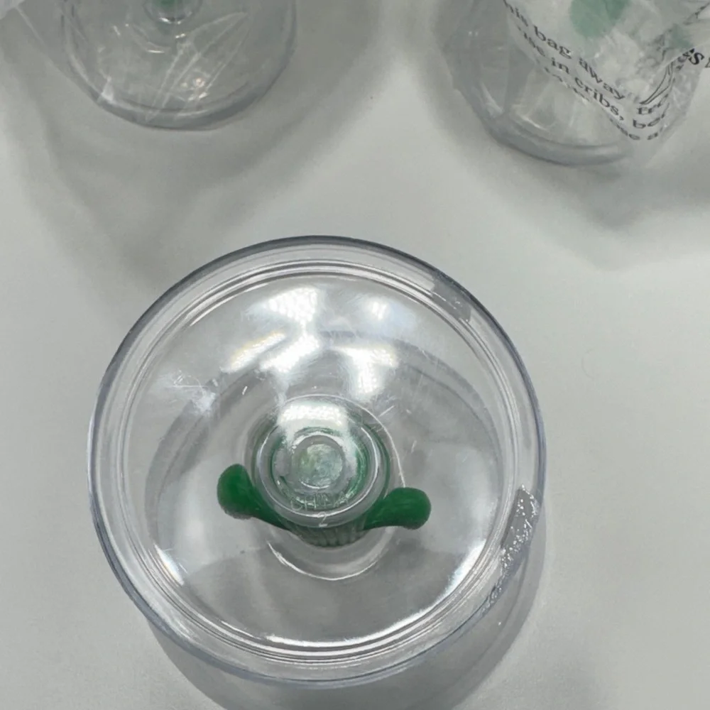 Cactus Stem Plastic Margarita Glasses - Set of 6 w/ Sombrero Straws-NWT
